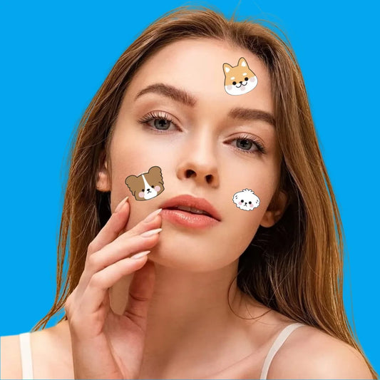 40pcs/box cartoon cute dog stickers - waterproof, alcohol free, non irritating, gentle on the skin, suitable for all skin types