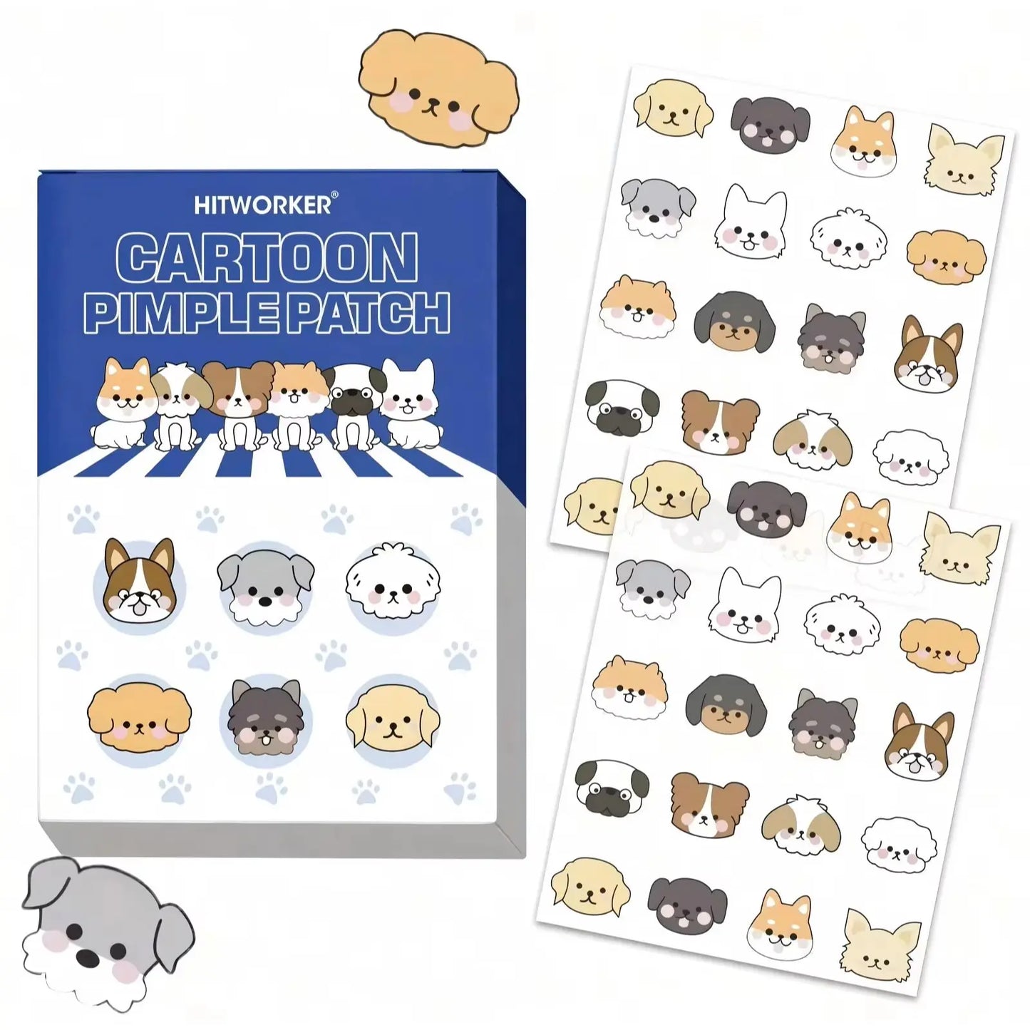 40pcs/box cartoon cute dog stickers - waterproof, alcohol free, non irritating, gentle on the skin, suitable for all skin types